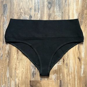 Skims Black Knit High Waisted Bikini Bottoms